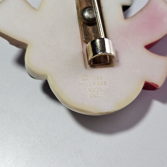 1984 Vintage Hallmark Snowman With Red Scarf And Black Hat Brooch - Picture 4 of 10